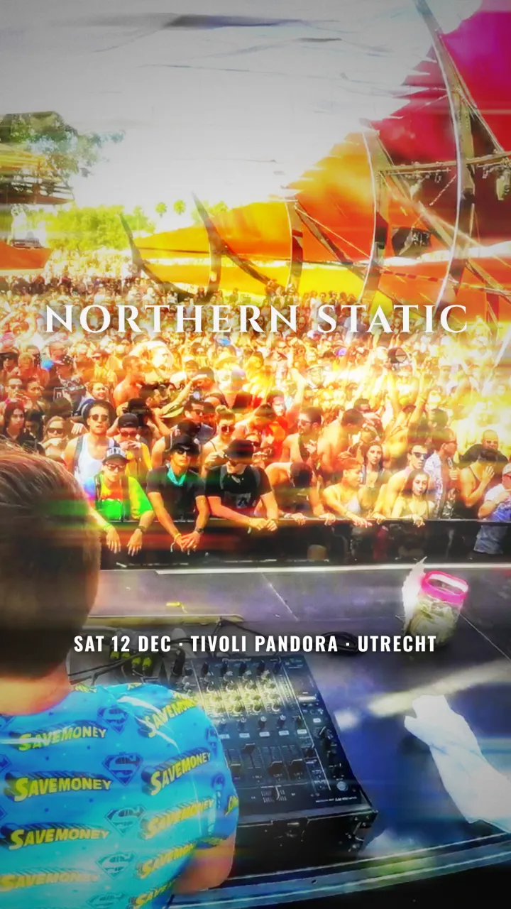 A reel for a show in Stage lights: the Northern Static logo, Tickets: link in bio and the support act, with the date and venue along the bottom